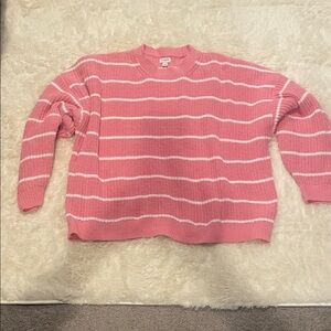 J. Crew‎ Pink and White Striped Sweater